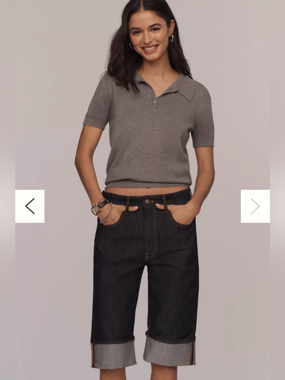 Maeve Cuffed Denim Bermuda Shorts Size 27 NWOT Retails $128